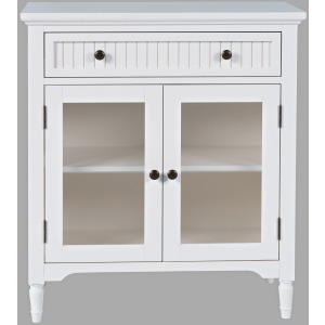 Westport 32" Glass Door Accent Cabinet - White