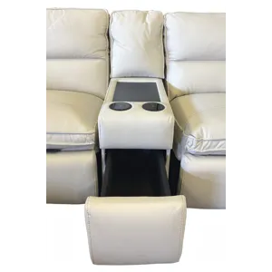 Oslo Pebble Leather 6 PC Power Reclining Sectional