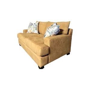 Waffle Gold Upholstered Loveseat