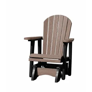 Cambridge Outdoor Single Glider Chair - Weathered Wood/Black