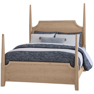 Tide & Timber Pencil Poster King Bed - Clear Oak