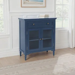 Westport 32" Glass Door Accent Cabinet a€“ Cottage Transitional Storage With Adjustable Shelves