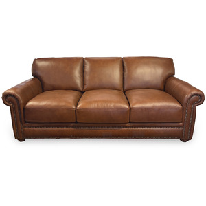 London Walnut Leather Sofa