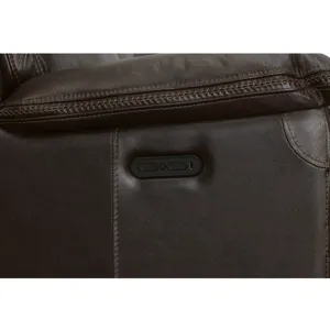 Fenwick Leather Power Reclining Loveseat with Power Headrests - Dark Brown