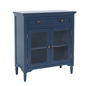 Westport 32" Glass Door Accent Cabinet a€“ Cottage Transitional Storage With Adjustable Shelves