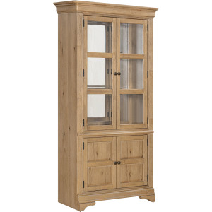 Chateau Philippe Glass Door Bookcase - Cognac