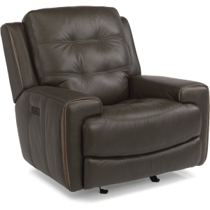 Wicklow Leather Power Gliding Recliner W/ Power Headrest