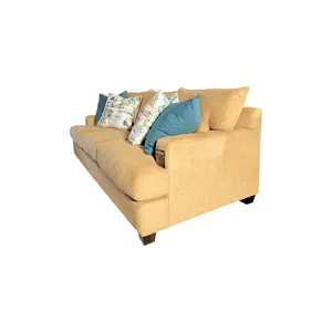 Waffle Gold Upholstered Sofa