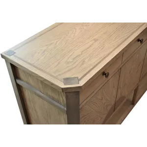 Sun Haven - 64" Credenza with Silver Tray - Oak and Walnut Finish