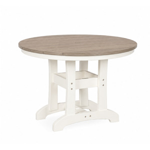 Chester Round Outdoor Dining Table - Birchwood/White