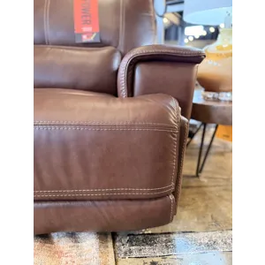 London Walnut Leather 6 Piece Power Reclining Sectional