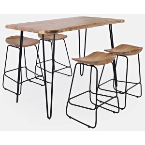 Nature's Edge 5 Piece Counter Height Table Set - Natural