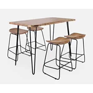 Nature's Edge 5 Piece Counter Height Table Set - Natural