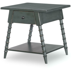 Vintage Market Bobbin Leg Drawer End Table - Mallard Green