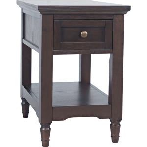 Brentwood Transitional Chairside End Table With Drawer And Shelf - Arbor Oak
