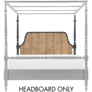 Vintage Market Bobbin Post Queen Headboard - Kettle Black / Barnwood