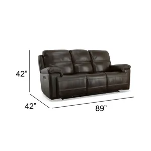 Fenwick Leather Power Reclining Sofa w/ Power Headrests