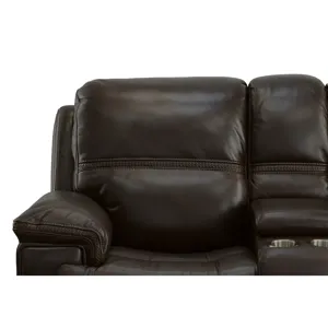 Fenwick Leather Power Loveseat w/Console & Power Headrests
