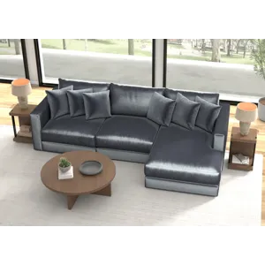 Remington 3 Piece Sectional Sofa Chaise - Slate