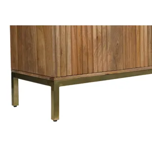 Asher 69" Solid Wood Mid-Century Modern Curved Arch Sideboard Cabinet