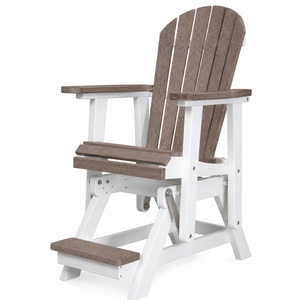 Cambridge Outdoor Single Counter Glider Chair - Weathered Wood/White