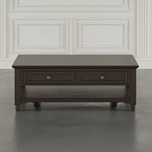 Brentwood Modern Transitional 50" Coffee Table With Storage And Caster Wheels