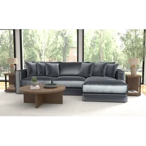 Remington 3 Piece Sectional Sofa Chaise - Slate