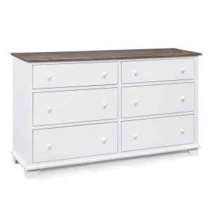 Portland Two-Tone 6 Drawer Dresser - Driftwood/Snow White