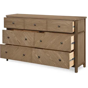 Sun Haven 7-Drawer Dresser - Walnut and Oak Finish