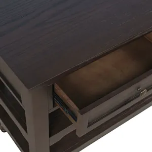 Brentwood Modern Transitional 50" Sofa Console Table With Drawers And Storage Shelves