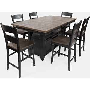 Madison County 7 Piece Adjustable Counter Height Dining Set w/ Stools - Vintage Black