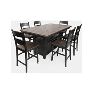Madison County 7 Piece Adjustable Counter Height Dining Set w/ Stools - Vintage Black
