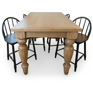 Vintage Market 5 Piece Counter Height Dining Set - Barnwood / Kettle Black