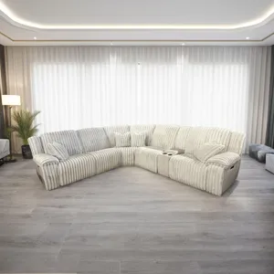 Presley Fog 6 Piece Power Reclining Sectional