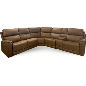 Maria 6 Piece Power Reclining Sectional -  Cappuccino