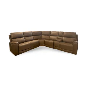 Cappuccino 6 Piece Power Reclining Sectional 