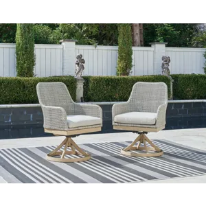 Seton Creek Outdoor Swivel Dining Chair (Set of 2)