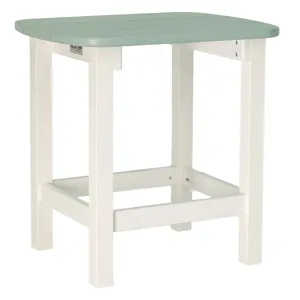 Oval Outdoor End Table - Mint/White