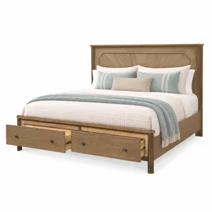 Sun Haven Storage Bed - Oak and Walnut Finish