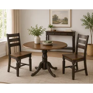3 PC Dining Set in Hickory &amp; Coal