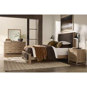 Lodge & Loft-Blond Oak Dresser 6 Drawer