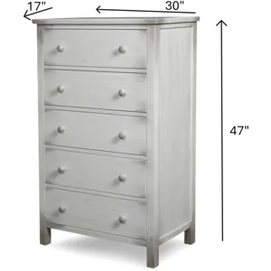Geneva - 5 Drawer Chest - Distressed White Finish