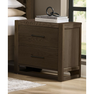 Lodge & Loft 2 Drawer Nightstand - Dark Oak