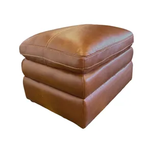 Berlin Chestnut Leather Ottoman