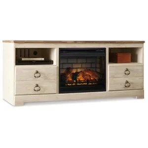 Willowton 64" TV Stand with Electric Fireplace