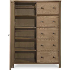 Sun Haven Mirrored Door Chest - Walnut and Oak Finish