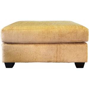 Waffle Gold Upholstered Ottoman