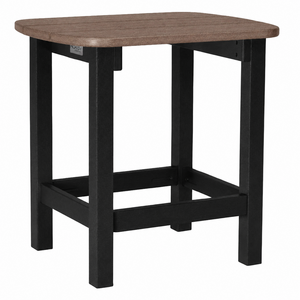 Oval Outdoor End Table - Weathered Wood/Black