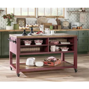 Vintage Market Kitchen Island 6 Drw W/Casters