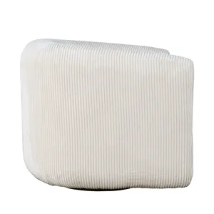 Biggs Modern Corduroy Upholstered Curved Barrel Swivel Accent Chair